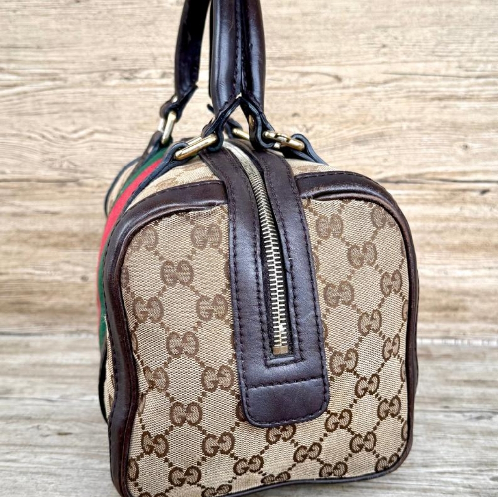 Authentic Gucci Web Boston Bag - Picture 5 of 14